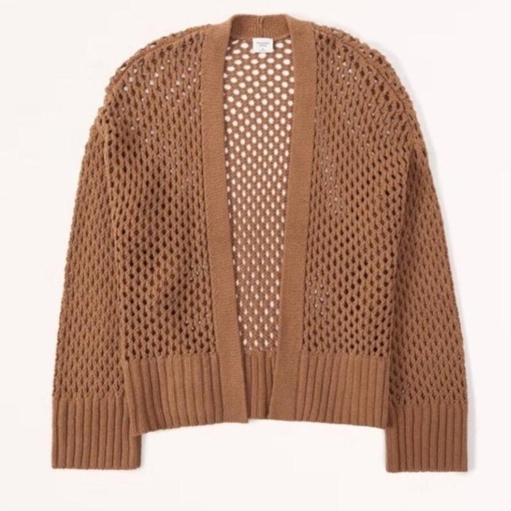 Abercrombie & Fitch Mesh Stitch Non Closure Knit Cardigan